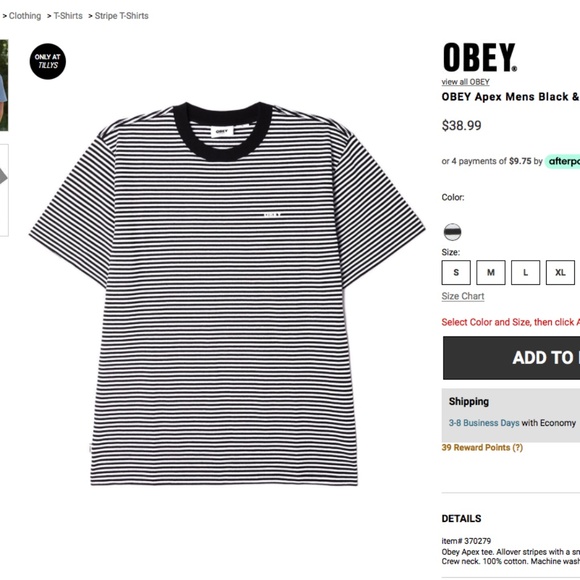 OBEY- Apex Striped Crew Sk8R Shirt (NWT) - Picture 2 of 15